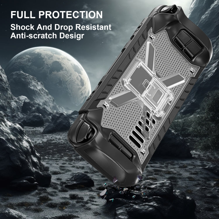 For Steam Deck Shockproof Game Console Case with Holder & Shoulder Strap