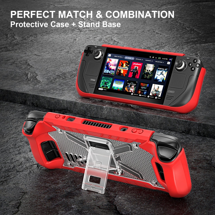 For Steam Deck Shockproof Game Console Case with Holder & Shoulder Strap