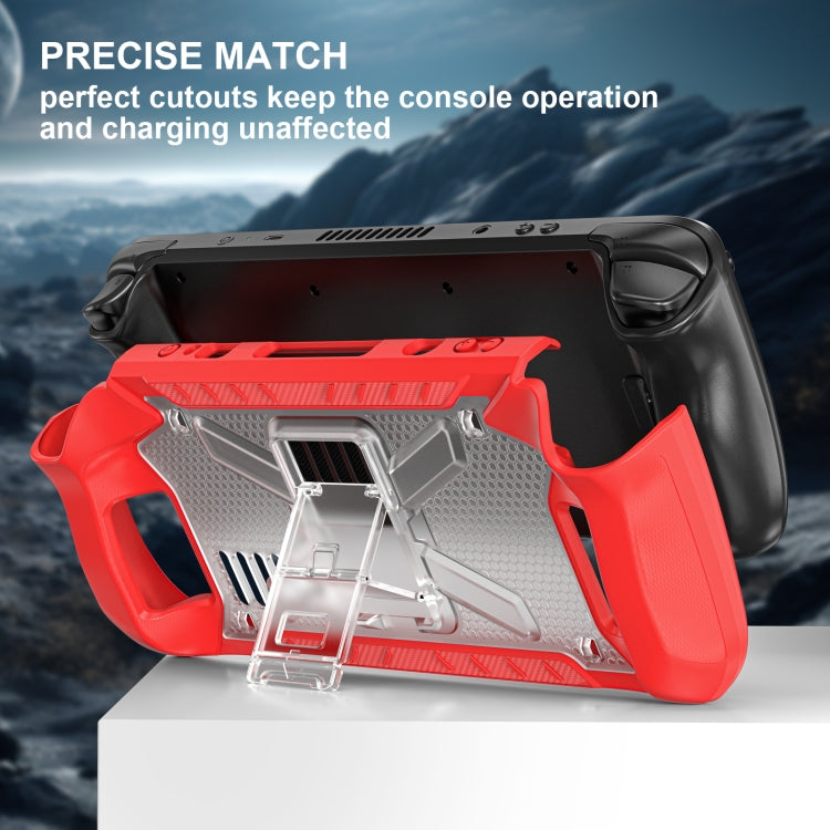 For Steam Deck Shockproof Game Console Case with Holder & Shoulder Strap