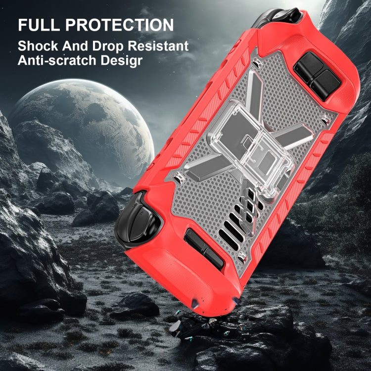For Steam Deck Shockproof Game Console Case with Holder & Shoulder Strap