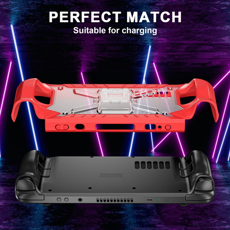 For Steam Deck Shockproof Game Console Case with Holder & Shoulder Strap