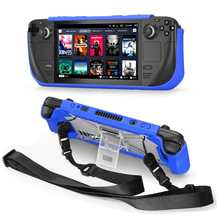 For Steam Deck Shockproof Game Console Case with Holder & Shoulder Strap