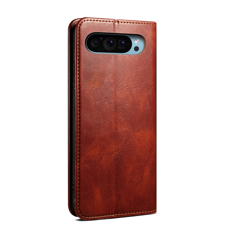 For Google Pixel 9 / 9 Pro Oil Wax Crazy Horse Texture Leather Phone Case