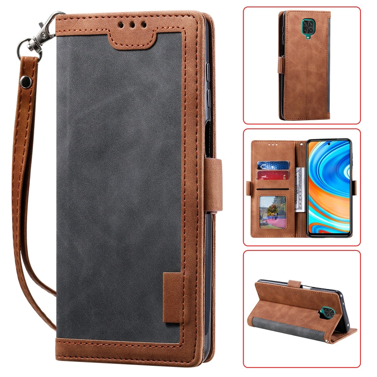 For Xiaomi Redmi Note 9 Retro Splicing Horizontal Flip Leather Case with Card Slots & Holder & Wallet