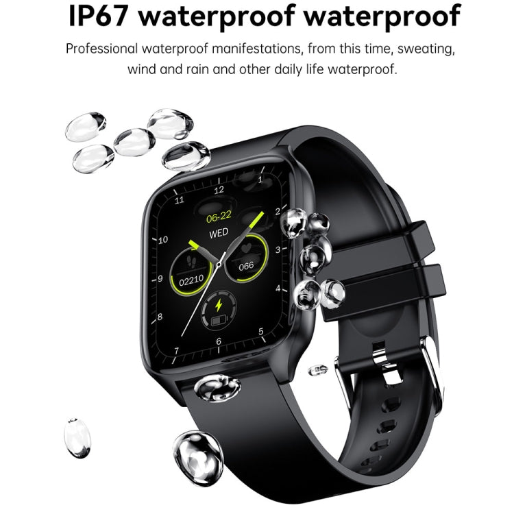 T19 Pro 1.96 inch IP67 Waterproof Silicone Band Smart Watch, Supports Dual-mode Bluetooth Call / Heart Rate Monitoring