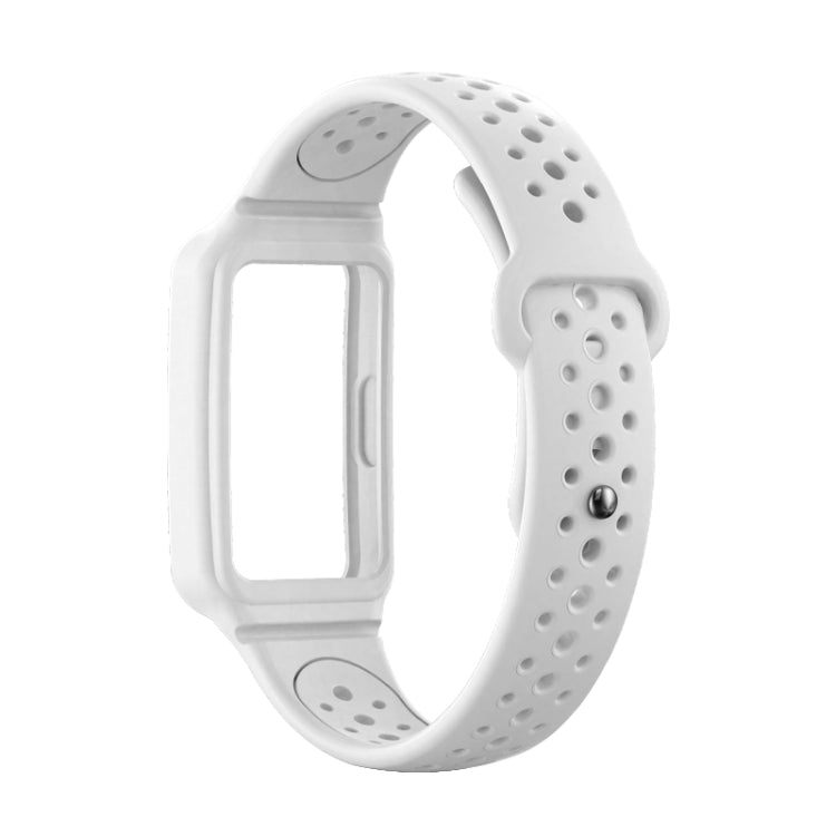 For Huawei Band 8 Integrated Solid Color Silicone Watch Band