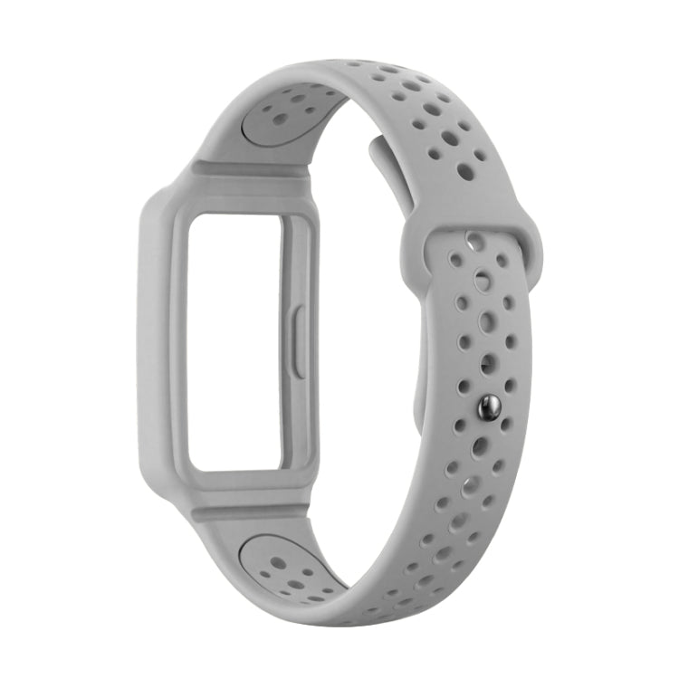 For Huawei Band 8 Integrated Solid Color Silicone Watch Band
