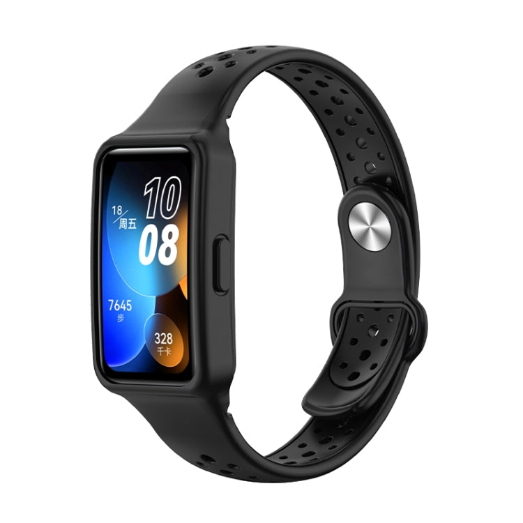 For Huawei Band 8 Integrated Solid Color Silicone Watch Band