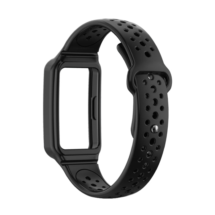 For Huawei Band 8 Integrated Solid Color Silicone Watch Band
