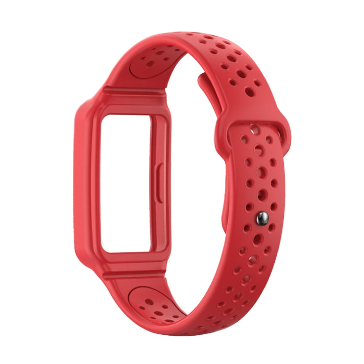 For Huawei Band 8 Integrated Solid Color Silicone Watch Band