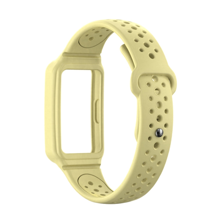 For Huawei Band 8 Integrated Solid Color Silicone Watch Band