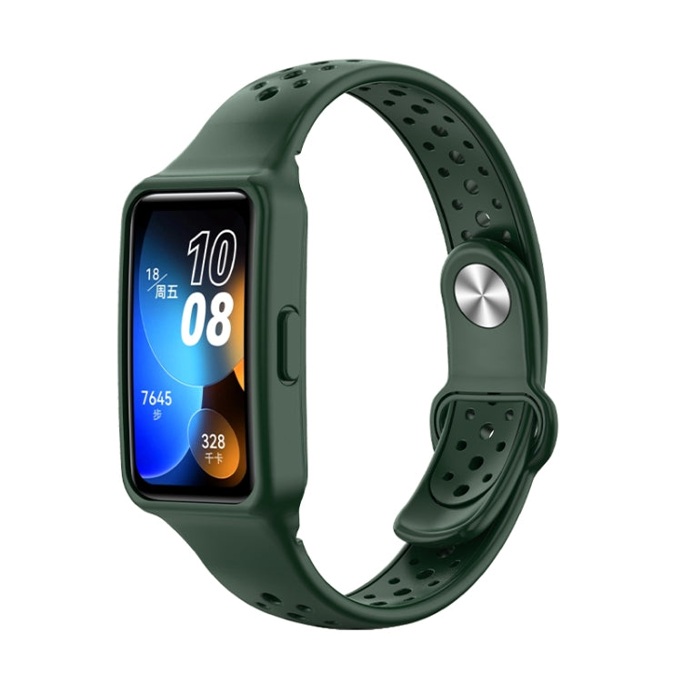 For Huawei Band 8 Integrated Solid Color Silicone Watch Band