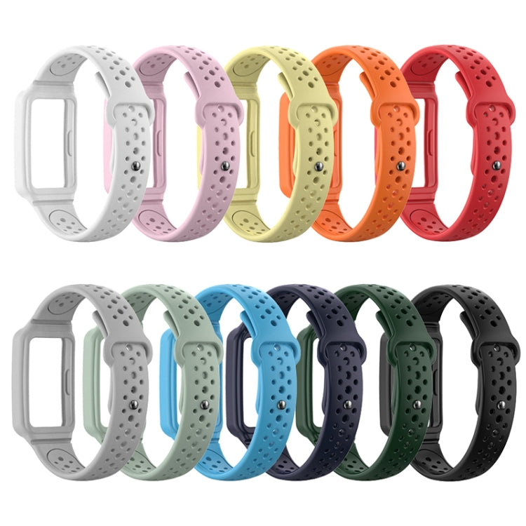For Huawei Band 8 Integrated Solid Color Silicone Watch Band