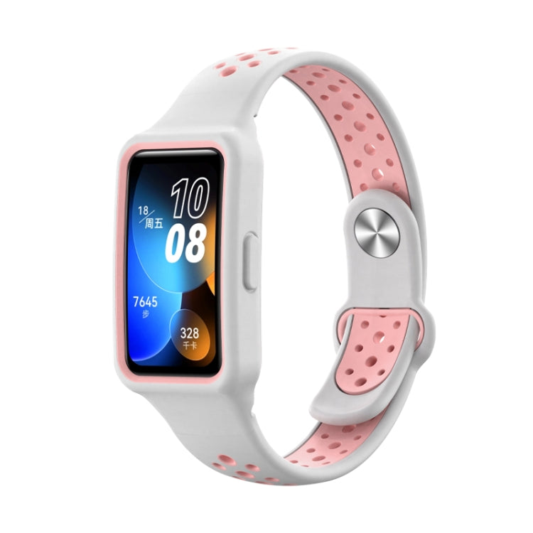 For Huawei Band 8 Integrated Two Color Silicone Watch Band