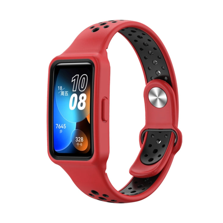 For Huawei Band 8 Integrated Two Color Silicone Watch Band
