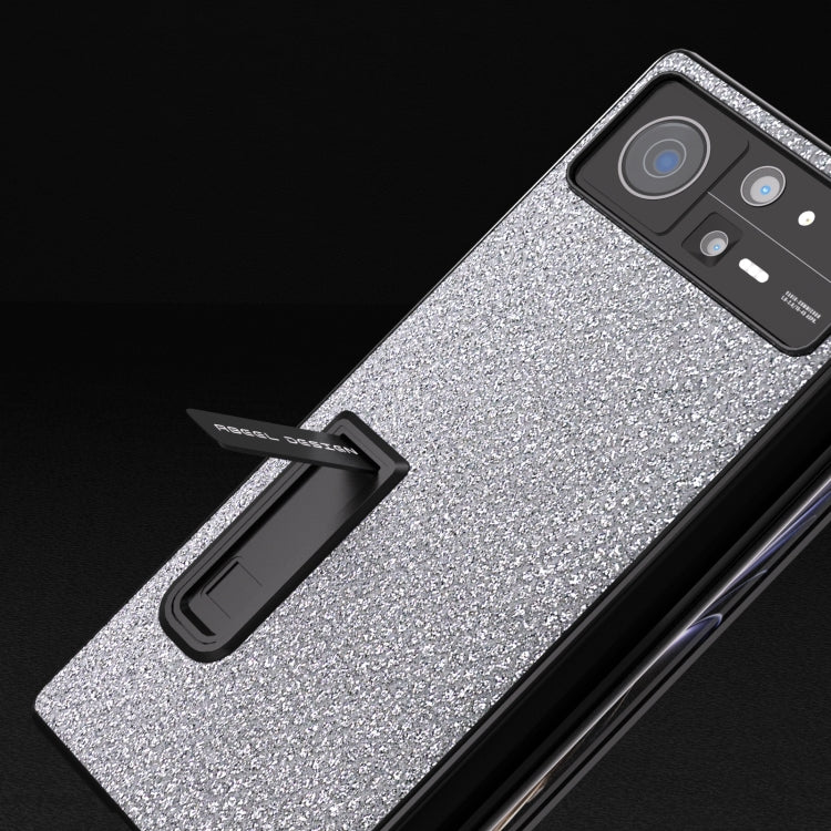 For Xiaomi Mix Fold 2 Integrated Diamond Series Black Edge Phone Case with Holder
