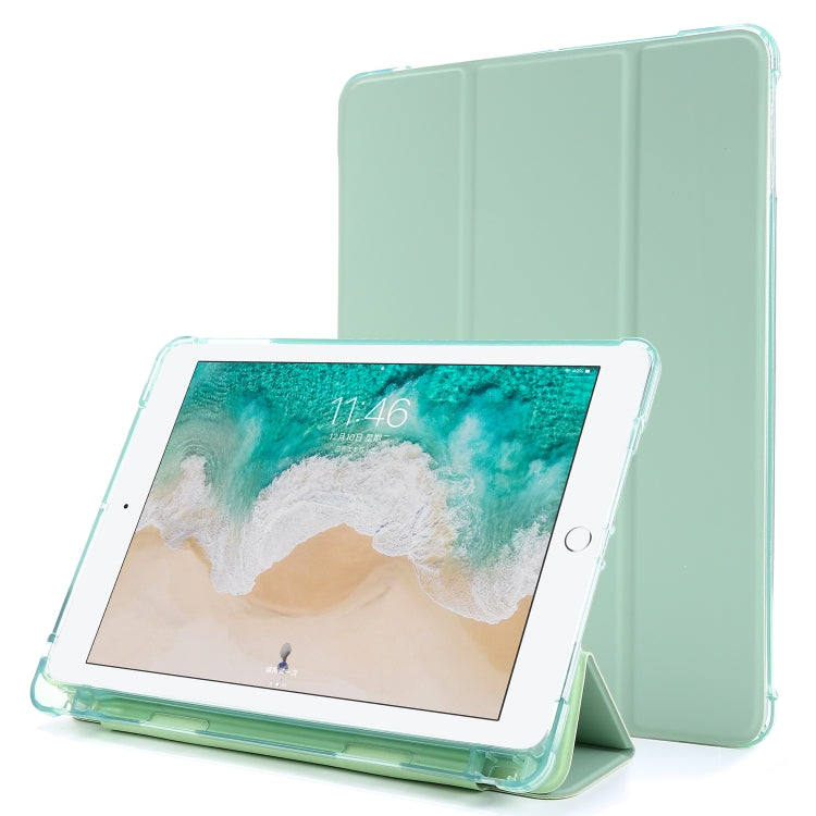 For iPad 9.7 (2018) & (2017) Airbag Horizontal Flip Leather Case with Three-fold Holder & Pen Holder
