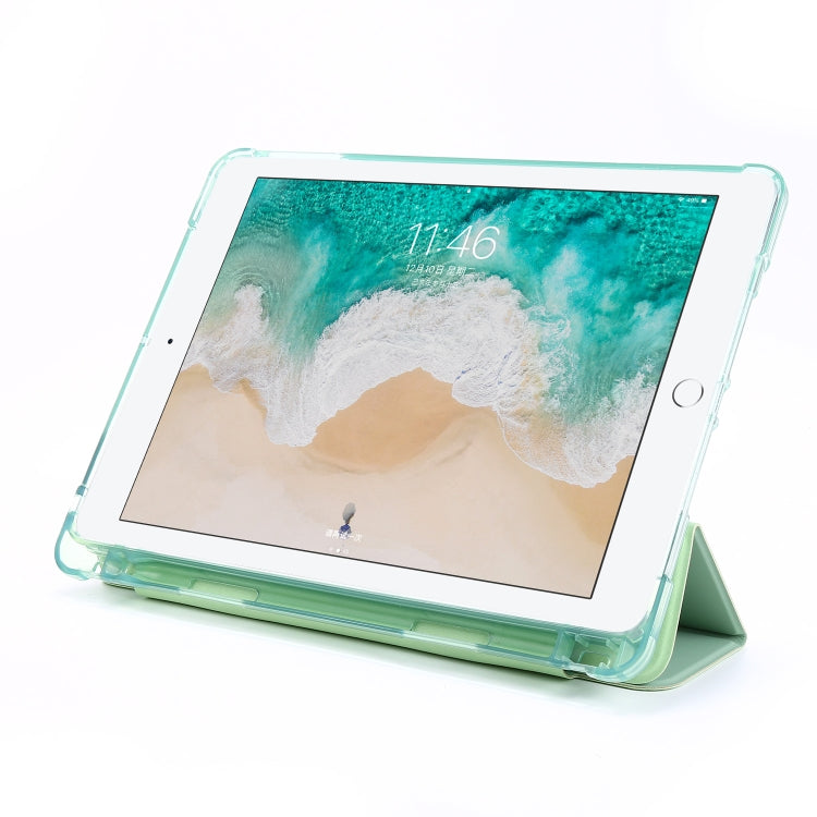 For iPad 9.7 (2018) & (2017) Airbag Horizontal Flip Leather Case with Three-fold Holder & Pen Holder