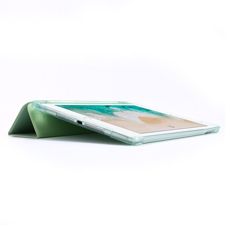 For iPad 9.7 (2018) & (2017) Airbag Horizontal Flip Leather Case with Three-fold Holder & Pen Holder