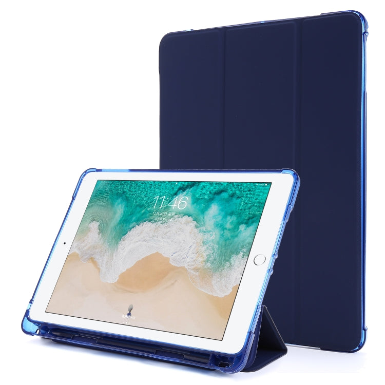 For iPad 9.7 (2018) & (2017) Airbag Horizontal Flip Leather Case with Three-fold Holder & Pen Holder