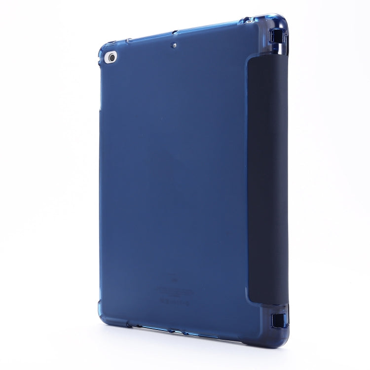 For iPad 9.7 (2018) & (2017) Airbag Horizontal Flip Leather Case with Three-fold Holder & Pen Holder