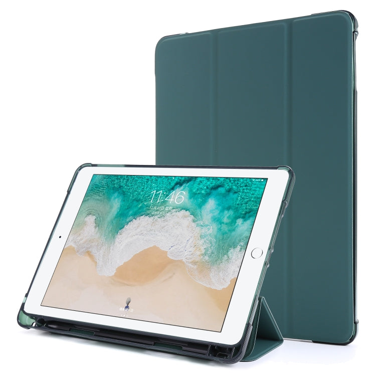 For iPad 9.7 (2018) & (2017) Airbag Horizontal Flip Leather Case with Three-fold Holder & Pen Holder