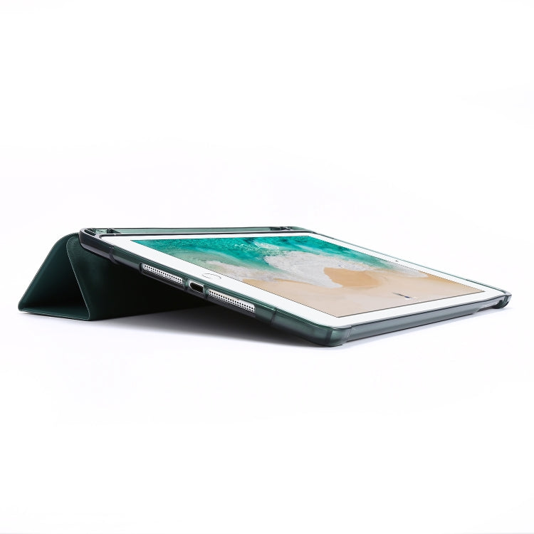 For iPad 9.7 (2018) & (2017) Airbag Horizontal Flip Leather Case with Three-fold Holder & Pen Holder