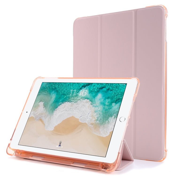 For iPad 9.7 (2018) & (2017) Airbag Horizontal Flip Leather Case with Three-fold Holder & Pen Holder