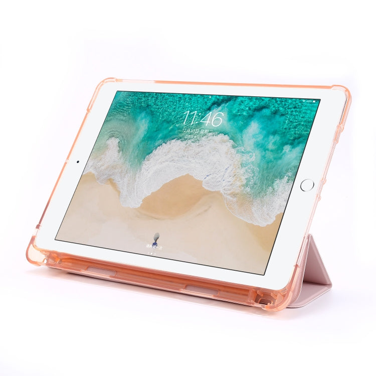 For iPad 9.7 (2018) & (2017) Airbag Horizontal Flip Leather Case with Three-fold Holder & Pen Holder