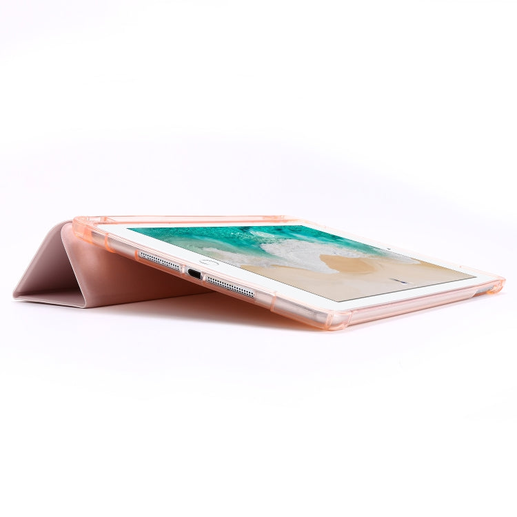 For iPad 9.7 (2018) & (2017) Airbag Horizontal Flip Leather Case with Three-fold Holder & Pen Holder