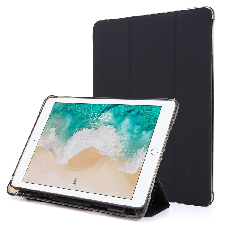 For iPad 9.7 (2018) & (2017) Airbag Horizontal Flip Leather Case with Three-fold Holder & Pen Holder
