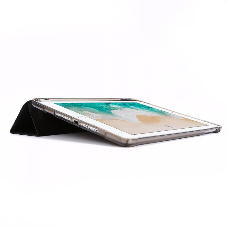 For iPad 9.7 (2018) & (2017) Airbag Horizontal Flip Leather Case with Three-fold Holder & Pen Holder