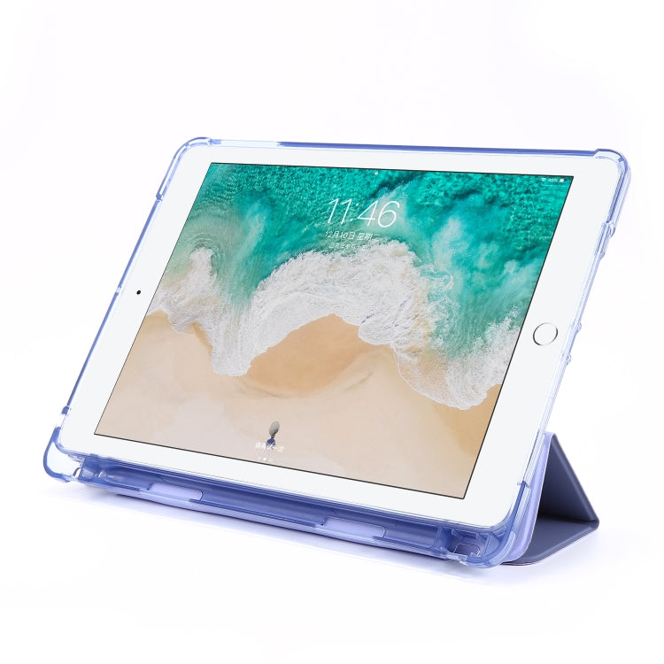 For iPad 9.7 (2018) & (2017) Airbag Horizontal Flip Leather Case with Three-fold Holder & Pen Holder