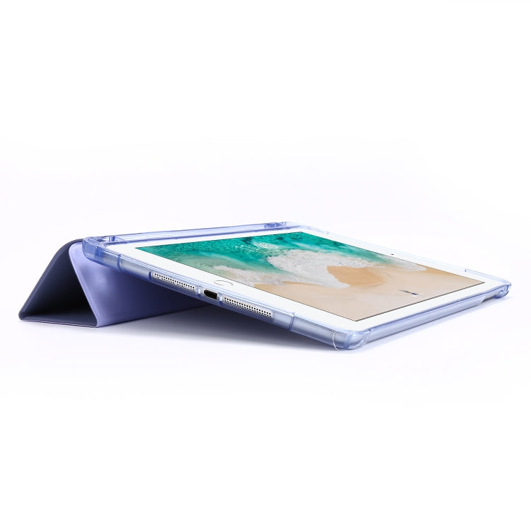 For iPad 9.7 (2018) & (2017) Airbag Horizontal Flip Leather Case with Three-fold Holder & Pen Holder