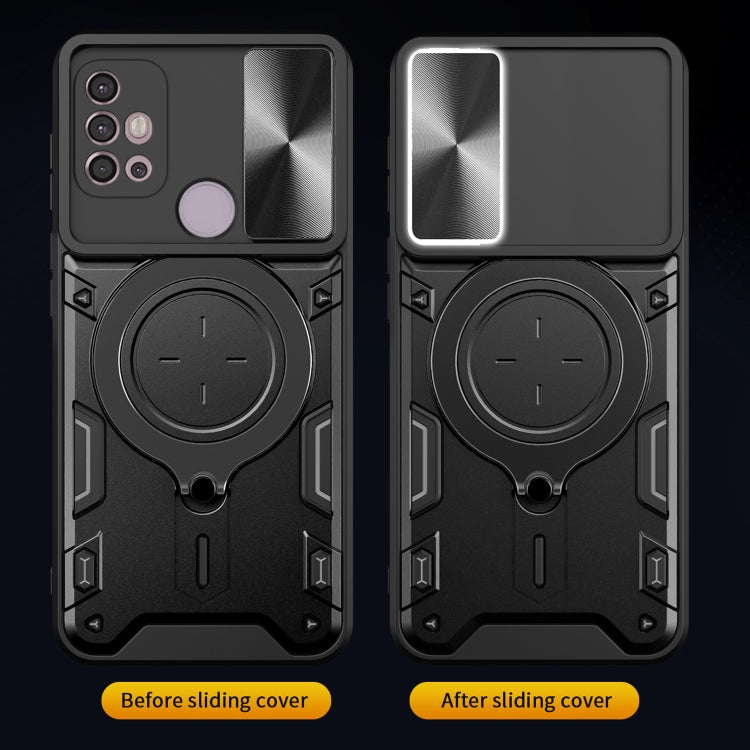 For Motorola Moto G30 / G20 / G10 CD Texture Sliding Camshield Magnetic Holder Phone Case