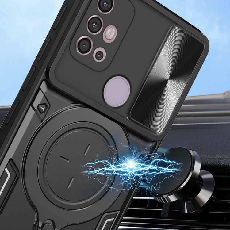 For Motorola Moto G30 / G20 / G10 CD Texture Sliding Camshield Magnetic Holder Phone Case