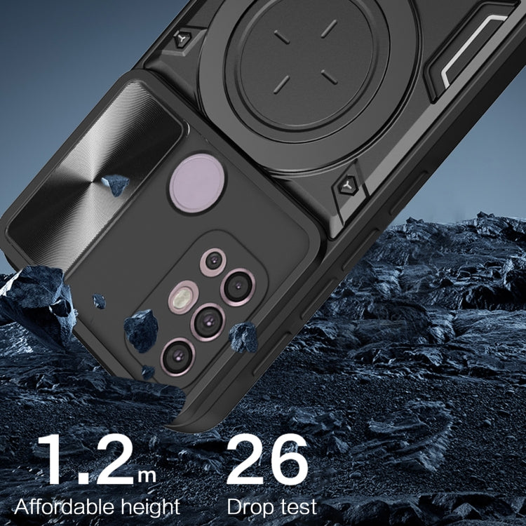 For Motorola Moto G30 / G20 / G10 CD Texture Sliding Camshield Magnetic Holder Phone Case