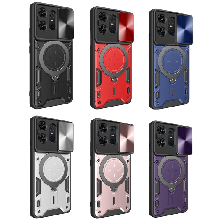 For Motorola Edge 50 Pro Global CD Texture Sliding Camshield Magnetic Holder Phone Case