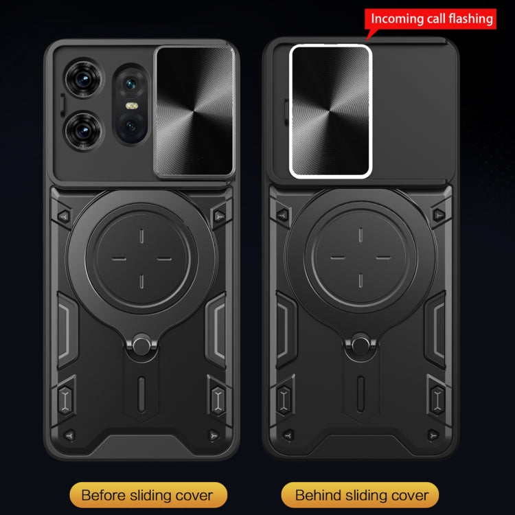 For Motorola Edge 50 Pro Global CD Texture Sliding Camshield Magnetic Holder Phone Case