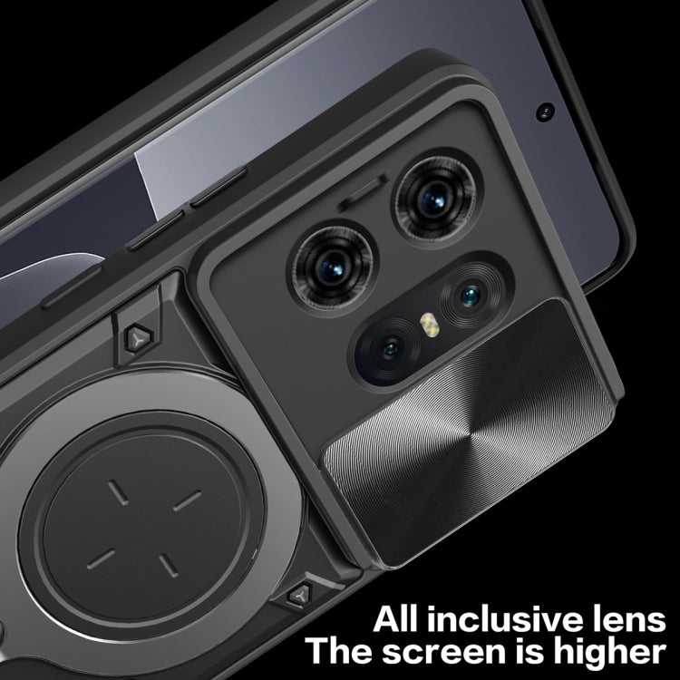 For Motorola Edge 50 Pro Global CD Texture Sliding Camshield Magnetic Holder Phone Case