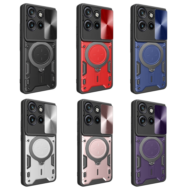 For Motorola Edge 50 Neo CD Texture Sliding Camshield Magnetic Holder Phone Case