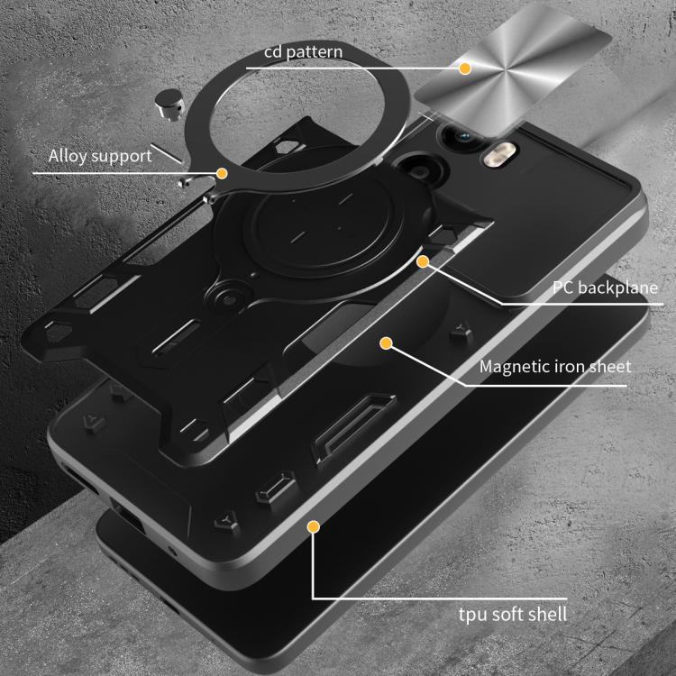 For Motorola Moto G05 CD Texture Sliding Camshield Magnetic Holder Phone Case