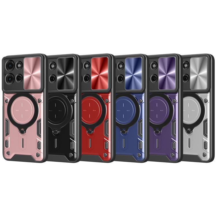 For Motorola Moto G75 5G CD Texture Sliding Camshield Magnetic Holder Phone Case