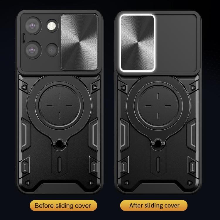 For Motorola Moto G 2025 CD Texture Sliding Camshield Magnetic Holder Phone Case