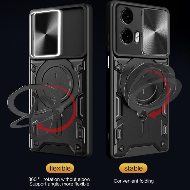 For Motorola Moto G24 Power CD Texture Sliding Camshield Magnetic Holder Phone Case