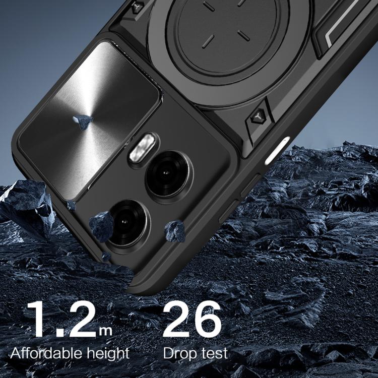 For Motorola Moto G24 Power CD Texture Sliding Camshield Magnetic Holder Phone Case