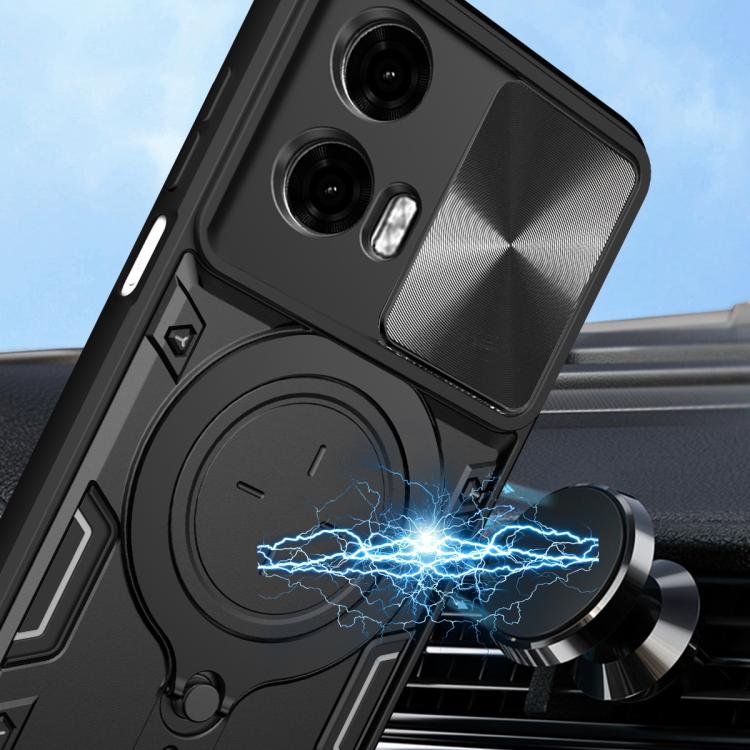 For Motorola Moto G24 Power CD Texture Sliding Camshield Magnetic Holder Phone Case