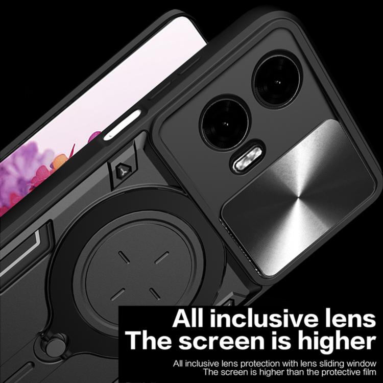 For Motorola Moto G24 Power CD Texture Sliding Camshield Magnetic Holder Phone Case