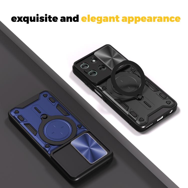 For Motorola Moto G56 5G CD Texture Sliding Camshield Magnetic Holder Phone Case