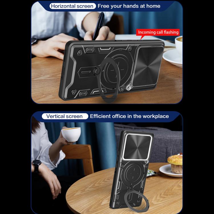 For Motorola Edge 70 5G CD Texture Sliding Camshield Magnetic Holder Phone Case